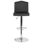 Flash Furniture Bellagio Contemporary Adjustable Height Barstool with Accent Nail Trim - Black LeatherSoft - 2 Pack-Set of 2 Contemporary Style Stools