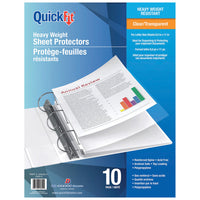 QuickFit Heavyweight Sheet Protector - Letter Size - Top Load - Clear - 10 Pack-Sheet Protector