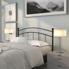 Flash Furniture Woodstock Decorative Black Metal Queen Size Headboard-Adjustable Bed Rail Slots
