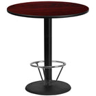 Flash Furniture Laminate 42" Round Base Round Table, Mahogany (XURD42MATR24B4F)-Bar height hospitality table