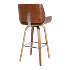 Armen Living Tyler 30" Mid-Century Swivel Bar-Height Bar Stool - Brown-Weight Capacity: 250 lb.