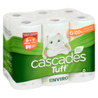 Cascades Tuff Enviro Mega Kitchen Roll Towels - 100% recycled - 2-Ply - 160 Sheets - White - 6 Pack-6 rolls/pack