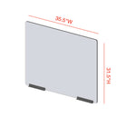 Mark Maker Modular Sneeze Guard Front - 35.5" W x 31.5" H panel 1/4" Clear Acrylic -2 8" aluminum bottom rails - no pass through-Made from 1/4” clear acrylic.