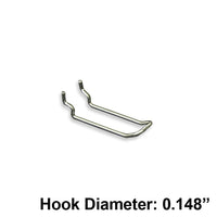 Azar Displays 3" x 0.148" Safety Metal Loop Hooks, 50 Pack-Fits standard pegboard