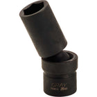 Gray Tools 13mm X 1/2" Drive, 6 Point Deep Length, Universal Joint Socket, Black Impact-Size: 13mm