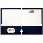 JAM Paper Glossy 2 Pocket 3 Hole Punched Folders, Navy Blue, 50 Pack-Capacity: 200 sheets