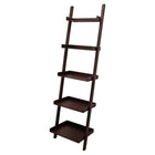 kieragrace Hadfield 5 Tier Leaning Shelf, 67" x 18", Espresso (FN43648-1)-Premium material: modern bookshelf is made of high-quality, durable medium-density fiberboard (MDF) that provides ultimate stability. rely on this shelf to keep your items safe and sound in a chic way
