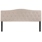 Flash Furniture Cambridge Tufted Upholstered King Size Headboard - Beige Fabric-Contemporary Style