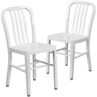 Flash Furniture Commercial Grade Metal Indoor-Outdoor Chair - White-500 lb. Static Weight Capacity