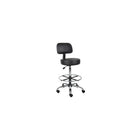 Nicer Interior Medical Salon Drafting Chair - Black-Upholstered in durable Caressoft vinyl for easy maintenance and cleaning.