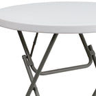 Flash Furniture 32" Round Granite Plastic Folding Table - White-Seats up to 3 Adults