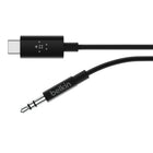Belkin 3' USB-C To 3.5mm Audio Cable - Black-RockStar 3.5mm Audio Cable with USB-C Connector