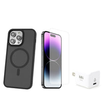 TUFF8 Glide Guard with Screen Protector and Wall Charger For iPhone 15 Pro - Smoke Black-Shockproof Layer: The air tight shockproof layer adds extra protection from accidental drops. Tested to MIL-STD to 6FT