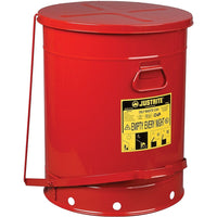 Justrite Oily Waste Cans, 21 Gal, 8 3/8" x 23 7/16", Red-Colour: Red
