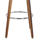 Armen Living Sonia 26" Counter-Height Bar Stool - Brown-Sturdy walnut wood construction is brilliantly accented by sleek faux leather upholstery