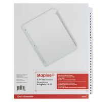 Staples Preprinted 1-31 Dividers - 31 Tabs - White-Divider tabs provide a fast, efficient way to organize papers