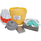 Zenith Safety 20-Gallon Acid Spill Kits, With Polyethylene Container-Contents: 8 Acid neutralizer (2-lb. shaker), 15 Sorbent pads (15" x 17"), 2 Sorbent socks (3" x 48"), 2 Microporous coveralls (XL), 2 Pairs nitrile gloves, 2XL (11), 2 Pairs safety goggles (one size), 2 Disposal bags (26" x 36")