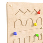 Flash Furniture Bright Beginnings Commercial Grade STEAM Wall Activity Board with Natural Finish and Multicolor Accents-Features Visual and Tactile Sensory Output