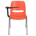 Flash Furniture Ergonomic Shell Chair with Right Handed Flip-Up Tablet Arm - Orange - 5 Pack-Set of 5 Multipurpose Tablet Arm Chairs