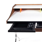 Plata Import Color Desk Office Desk Writing Desk Melamine board and walnut veneer - White-2 Drawer