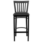 Flash Furniture HERCULES Series Black School House Back Metal Restaurant Barstool - Black Vinyl Seat-Metal Barstool