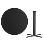 Flash Furniture 42" Round Black Laminate Table Top with 33" x 33" Bar Height Table Base-Black Laminate Top