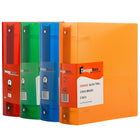 JAM Paper Assorted 3" Plastic 3 Ring Binders, Red, Green, Blue & Orange, 4 Pack-Assorted Plastic