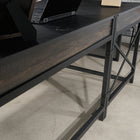 Sauder Foundry Road 42" W Desk Return - Carbon Oak (1 Box)-Textured, powder coated metal frame and corner accents.