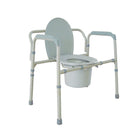 Drive Medical Heavy Duty Bariatric Folding Bedside Commode Seat-Grey, Steel
