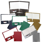 JAM Paper Laminated Glossy 2 Pocket School Presentation Folders, Assorted Laid-Back Colours, 6 Pack-Capacity: 200 sheets