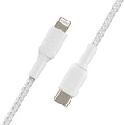 Belkin 3' USB-C To Lightning Cable - White-Tested to withstand 10,000 plus bends for ultimate longevity