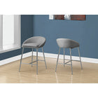 Monarch Specialties 2298 Barstool - Grey Fabric/Chrome/Counter Height - 2 Pack-Upholstered in a soft textured grey fabric