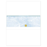 Deluxe Middle Laser Cheque Cyan with Gold Hologram,, English, 8.5" x 11", 500 Pack-Laser cheque with hologram