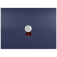 St. James Document/Certificate Holders - Silver Award Seal with Red Ribbon - Navy Blue - 5 Pack-Add ceremony, elegance and sincerity to the act of giving recognition