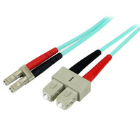 StarTech 5M 10 Gb Aqua Multimode 50/125 Duplex Lszh Fiber Patch Cable Lc, Sc-Fiber Optic cable provides a higher quality signal over a greater distance