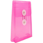JAM Paper Plastic Envelopes with Button and String Tie Closure, Open End, 4.25 x 6.25, Fuchsia Pink Poly, 24 Pack (473B1fug)-Pink