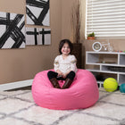 Flash Furniture Small Solid Light Pink Kids Bean Bag Chair-Machine Washable Removable Slip Cover