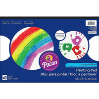 Pacon Art Street Painting Paper Pad, 18" x 12", White, 40 Sheets, 3 Pack (PAC104611)-Size: 18" x 12" paper