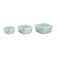 Minimal SQ Stainless Steel Containers - 500ml, 1000ml, 1700ml - Set of 3-18/8 Stainless steel light weight food container