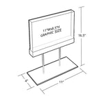 Azar Medium Acrylic Block Sign Holder On Chrome Stand For Counter, 11" x 8.5" (104564)-Clear Acrylic