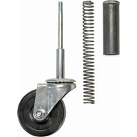 Kleton 3" Spring Loaded Caster For Rolling Ladders or Step Stands-Spring loaded caster, with 4-1/2" long shaft reduces down to threaded tip for 5/16" nut