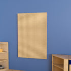 Flash Furniture Bright Beginnings Commercial Grade Multipurpose Modular STEAM Wall Peg System Panel - 31.5"L x 47.2"H - Natural-Wipe Clean with a Damp Cloth then Dry