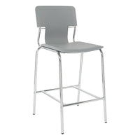 Avenue Six 26" Dorado Vinyl with Chrome Base Counter Stools, Grey, 2 Pack-Counter Stool