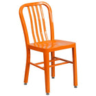 Flash Furniture Commercial Grade 30" Round Orange Metal Indoor-Outdoor Table Set with 2 Vertical Slat Back Chairs-Designed for Indoor and Outdoor Use