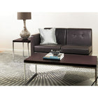 Wall Street End Table with Chrome Frame, Espresso-Chrome Finish, Steel Base