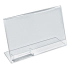 Azar Displays Horizontal Slanted L-Shape Sign Holder, 10 Pack (252044)-Clear Acrylic