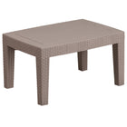 Flash Furniture Light Grey Faux Rattan Coffee Table-Contemporary Style