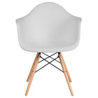 Flash Furniture Alonza Series Plastic Chair with Wooden Legs - White - 2 Pack-Set of 2 Accent Side Chairs