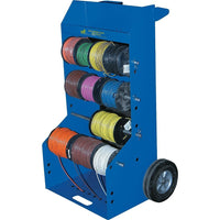 Vestil Portable Wire Reel Caddy, Steel, 300 Lbs., 24" W X 16" D X 51.25" H (WIRE-D-WHK)-Capacity: 300 lbs.