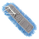 Globe Commercial Products Q-Stat Electrostatic Tie-On Dust Mop - 48" - Blue - 4 Pack-Made with 100% acrylic twisted yarn